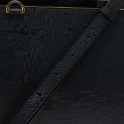 Pre Owned Fendi Black Saffiano Leather Small 2jours Tote