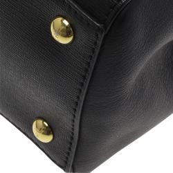 Pre Owned Fendi Black Saffiano Leather Small 2jours Tote