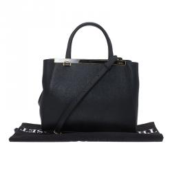 Pre Owned Fendi Black Saffiano Leather Small 2jours Tote