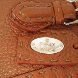 مملوكة مسبقًا Fendi Metallic Brown Selleria Leather Mini Linda Satchel