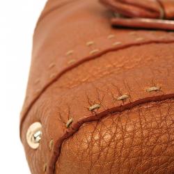 مملوكة مسبقًا Fendi Metallic Brown Selleria Leather Mini Linda Satchel