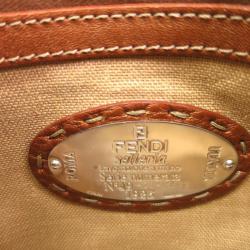 مملوكة مسبقًا Fendi Metallic Brown Selleria Leather Mini Linda Satchel