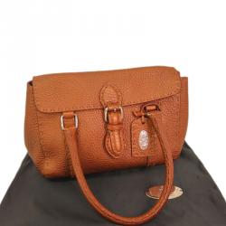 مملوكة مسبقًا Fendi Metallic Brown Selleria Leather Mini Linda Satchel