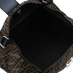 Pre Owned Fendi Tobacco Zucca Canvas Chiusura Tote