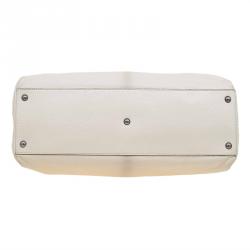 Pre Owned Fendi Beige LeatherLarge Peekaboo Top Handle Bag