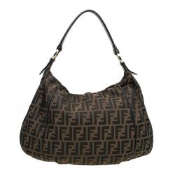 Pre Owned Fendi Tobacco Zucca Canvas Chef Hobo