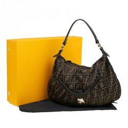 Pre Owned Fendi Tobacco Zucca Canvas Chef Hobo
