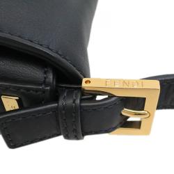 Fendi Black Leather Baguette Shoulder Bag