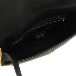 Fendi Black Leather Baguette Shoulder Bag