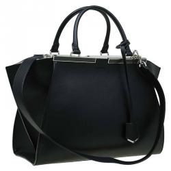 Pre Owned Fendi Black Leather 3Jours Tote