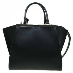 Pre Owned Fendi Black Leather 3Jours Tote
