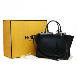 Pre Owned Fendi Black Leather 3Jours Tote