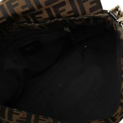 Pre Owned Fendi Tobacco Zucca Canvas Mia Zucca Flap Bag