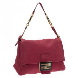 Pre Owned Fendi Red Soft Leather Mama Forever Shoulder Bag
