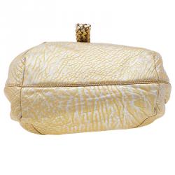 Pre Owned Fendi Gold Leather Mini Spy Bag