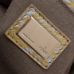 Pre Owned Fendi Gold Leather Mini Spy Bag