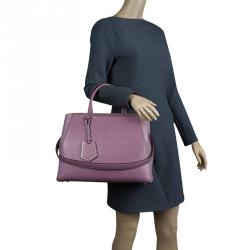 Pre Owned Fendi Lilac Saffiano Leather 2Jours Tote