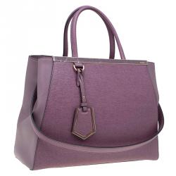 Pre Owned Fendi Lilac Saffiano Leather 2Jours Tote