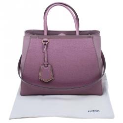 Pre Owned Fendi Lilac Saffiano Leather 2Jours Tote
