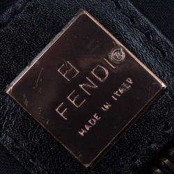 Pre Owned Fendi Choco Brown Zucchino Canvas Shoulder Bag