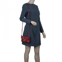 Fendi Red Patent Leather Mini Baguette Bag