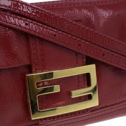 Fendi Red Patent Leather Mini Baguette Bag