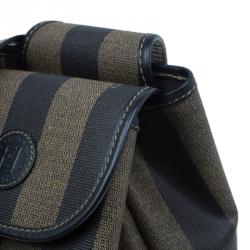 Pre Owned Fendi Vintage Coated Canvas Pequin Cross Over Backpack