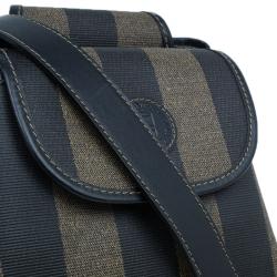 Pre Owned Fendi Vintage Coated Canvas Pequin Cross Over Backpack