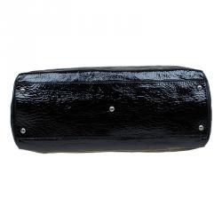 Pre Owned Fendi Black Patent Leather Peekaboo Tote Bag