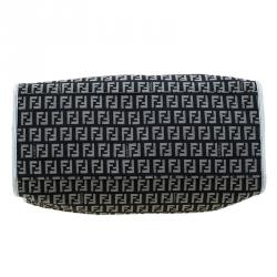 Pre Owned Fendi Black/White Zucchino Canvas Grand Shopping Tote