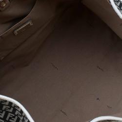 Pre Owned Fendi Black/White Zucchino Canvas Grand Shopping Tote