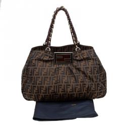 Pre Owned Fendi Tobacco/Brown Zucca Canvas Large Mia Tote