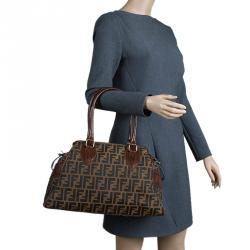 Pre Owned Fendi Brown Zucca Canvas Chef du Jour Tote Bag