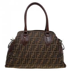 Pre Owned Fendi Brown Zucca Canvas Chef du Jour Tote Bag
