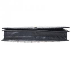 Pre Owned Fendi Black Patent Leather Fendilicious Wallet On Chain