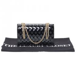 Pre Owned Fendi Black Patent Leather Fendilicious Wallet On Chain
