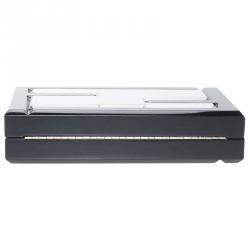 Pre Owned Fendi Black/Silver Resin Logo Box Clutch