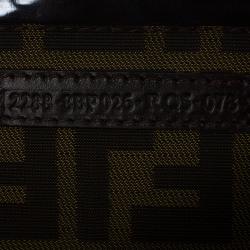 Pre Owned Fendi Black/Silver Resin Logo Box Clutch