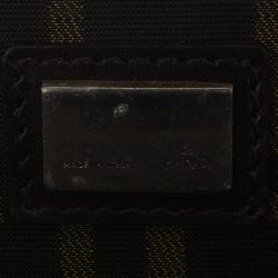 Pre Owned Fendi Black/Silver Resin Logo Box Clutch