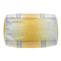 Pre Owned Fendi Yellow Ombre Zucchino Sequin Bauletto Boston Bag