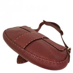 Pre Owned Fendi Bordeaux Selleria Leather Shoulder Bag