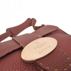 Pre Owned Fendi Bordeaux Selleria Leather Shoulder Bag