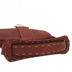 Pre Owned Fendi Bordeaux Selleria Leather Shoulder Bag