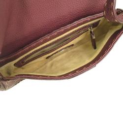 Pre Owned Fendi Bordeaux Selleria Leather Shoulder Bag