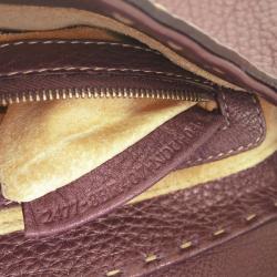 Pre Owned Fendi Bordeaux Selleria Leather Shoulder Bag