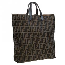 Pre Owned Fendi Tobacco Zucca Canvas Shopping Tote