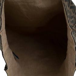 Pre Owned Fendi Tobacco Zucca Canvas Shopping Tote
