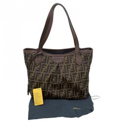 Pre Owned Fendi Tobacco Zucca Canvas Jacquard Grande Shopping Tote