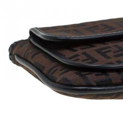 Pre Owned Fendi Brown Zucchino Pochette Clutch