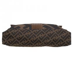 Fendi Brown Zucca Canvas Maxi Baguette Shoulder Bag